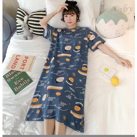 ̣̣̣̣̣̣ Váy ngủ cute trẻ trung họa tiết rễ thương xinh xắn HT021 🧅 Váy ngủ mặc nhà