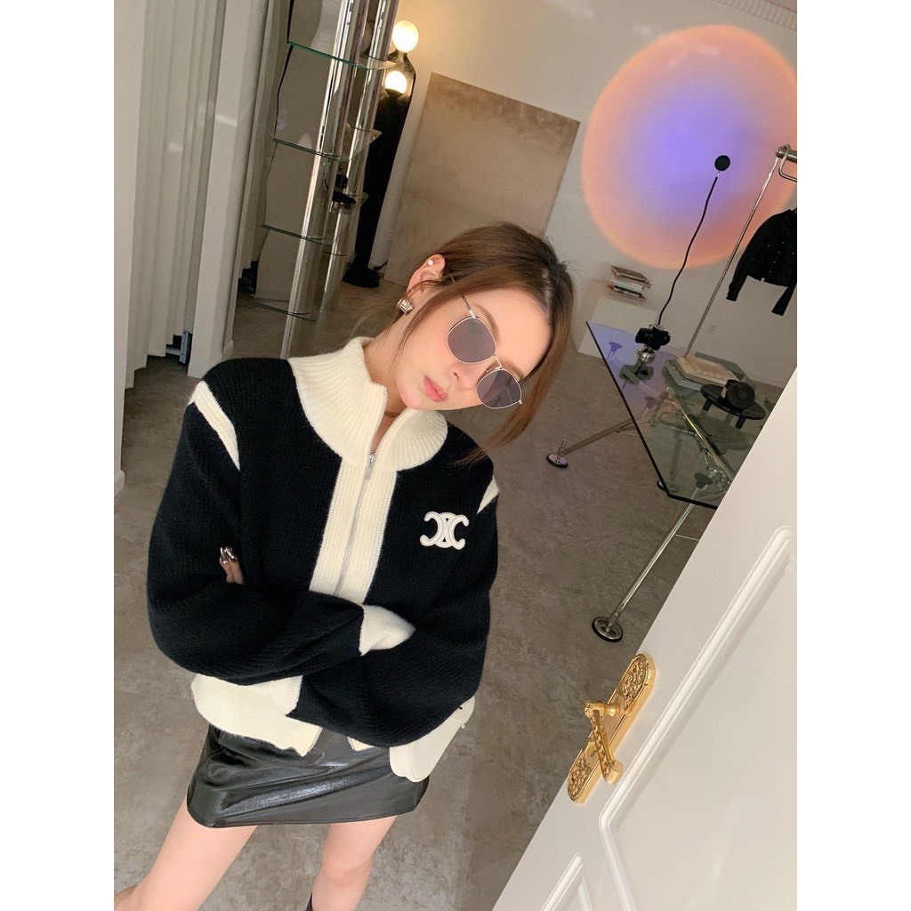 EMPINKCLOTHING - ÁO KHOÁC CDG DỆT KIM HỌA TIẾT CE.LI.NE01