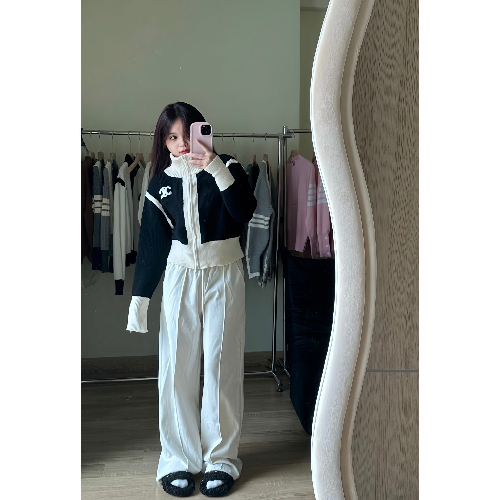 EMPINKCLOTHING - ÁO KHOÁC CDG DỆT KIM HỌA TIẾT CE.LI.NE01