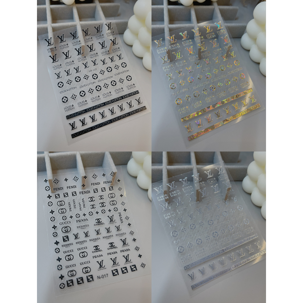 Sticker thương hiệu , miếng dán móng tay , nail hot trend, mẫu 2023, sticker nail trang trí móng