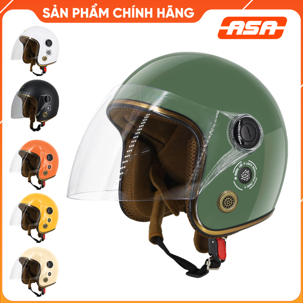 Mũ bảo hiểm 3/4 SRT A317 viền chỉ thông gió - Bảo hành 12T
