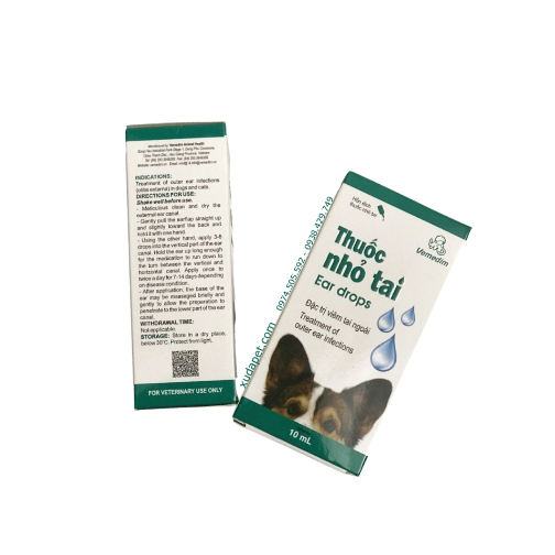 Nhỏ tai Vimedim,viêm tai ngoài cho chó mèo lọ 10ML