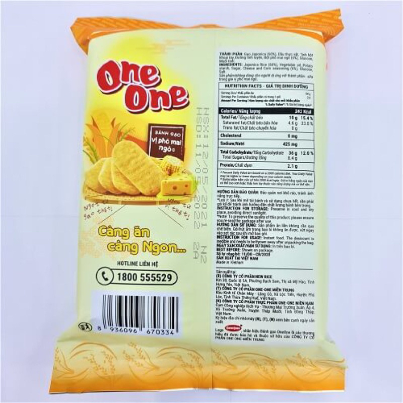 Bánh gạo vị phô mai Ngô One One gói  118g