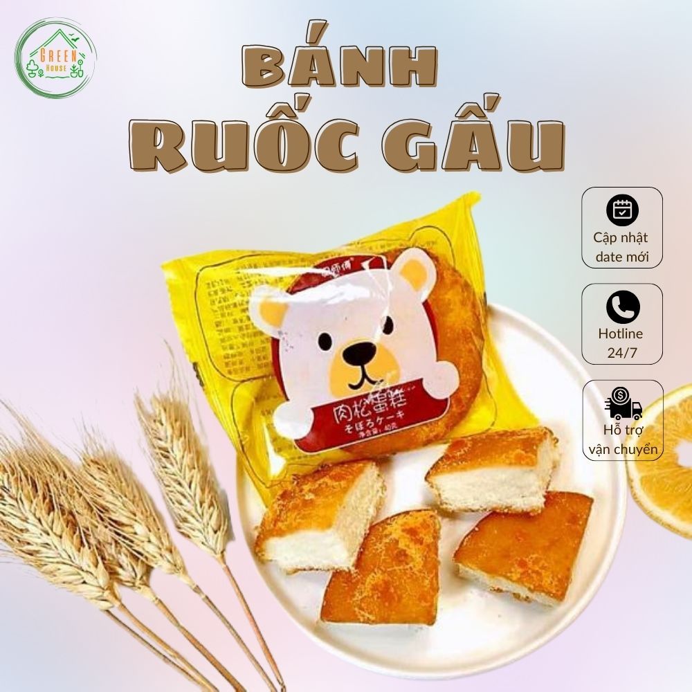 Bánh Bông Lan Ruốc Gấu - Bánh Bông Lan Ruốc Cá 40gr/cái