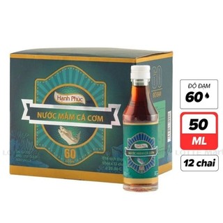 Nước mắm cá cơm hạnh phúc 60 độ đạm hộp 12 chai 50 ml