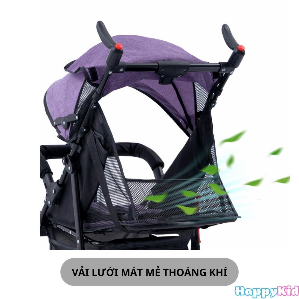 Xe đẩy gấp gọn cho bé cao cấp thiết kế chống gù cho bé rộng rãi thoáng mát HappyKid-008