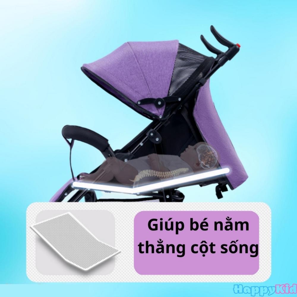 Xe đẩy gấp gọn cho bé cao cấp thiết kế chống gù cho bé rộng rãi thoáng mát HappyKid-008
