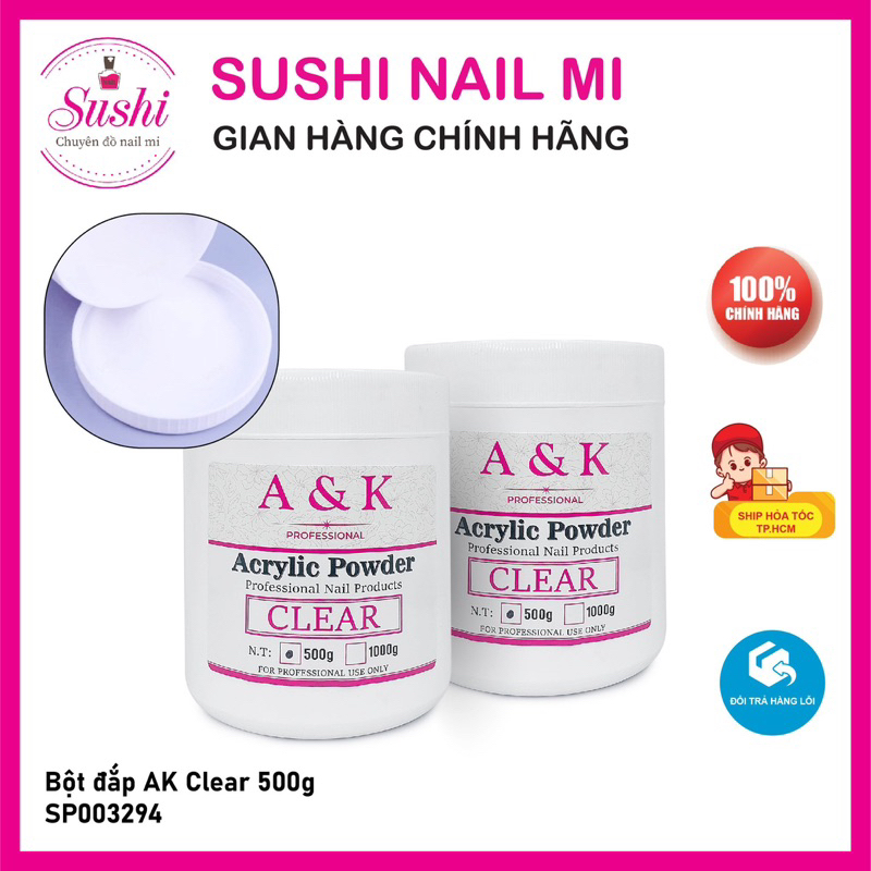 Bột đắp móng A&K 500g chuyên dụng cho nail  - Sushi nail mi