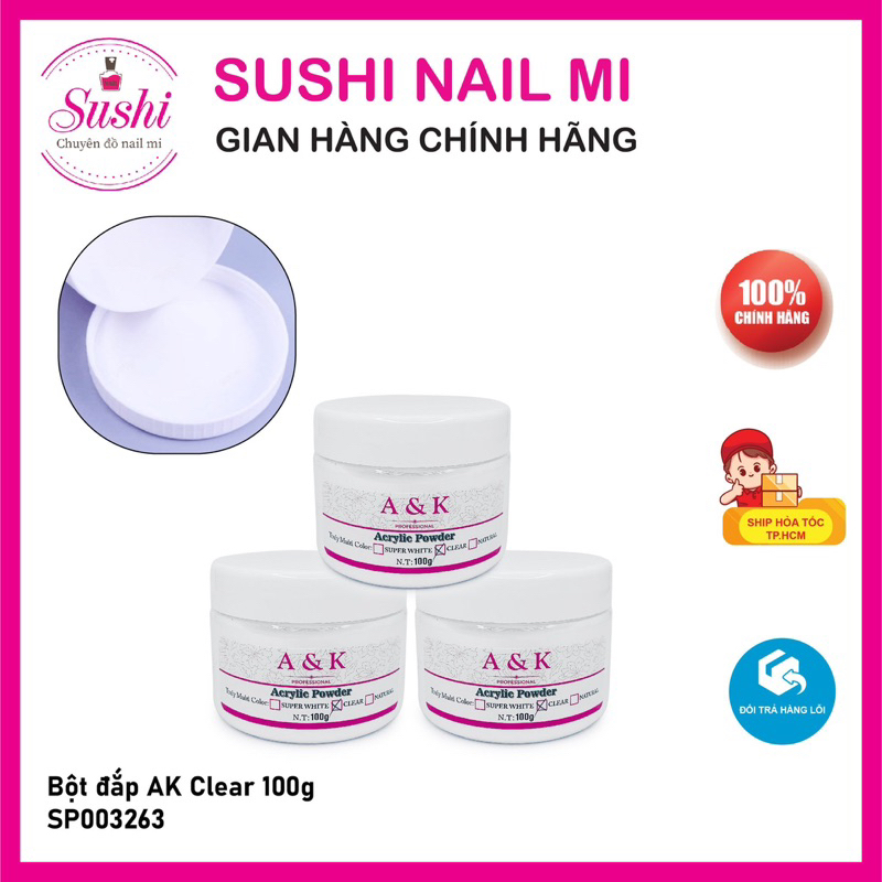 Bột đắp móng A&K 500g chuyên dụng cho nail  - Sushi nail mi