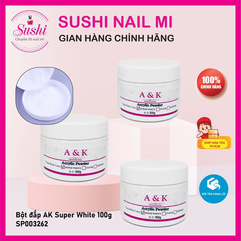 Bột đắp móng A&K 500g chuyên dụng cho nail  - Sushi nail mi