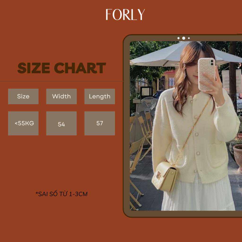 Áo khoác cardigan Forgirlstudio trơn chất dày dặn phối túi cúc ngọc FG116