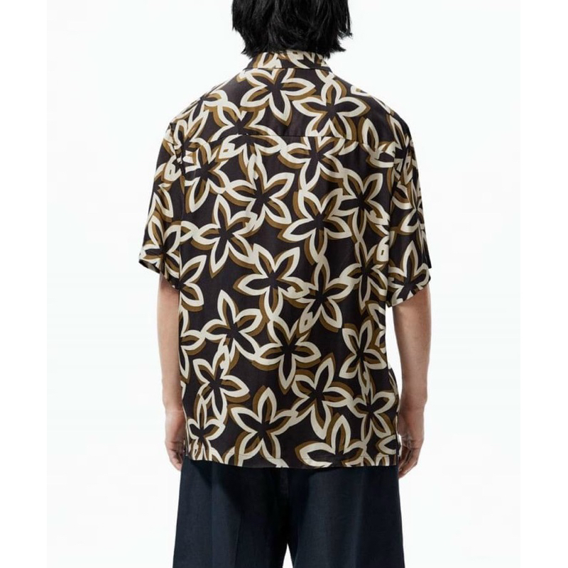 Áo sơ mi nam ngắn tay Zara authentic FLORAL size M