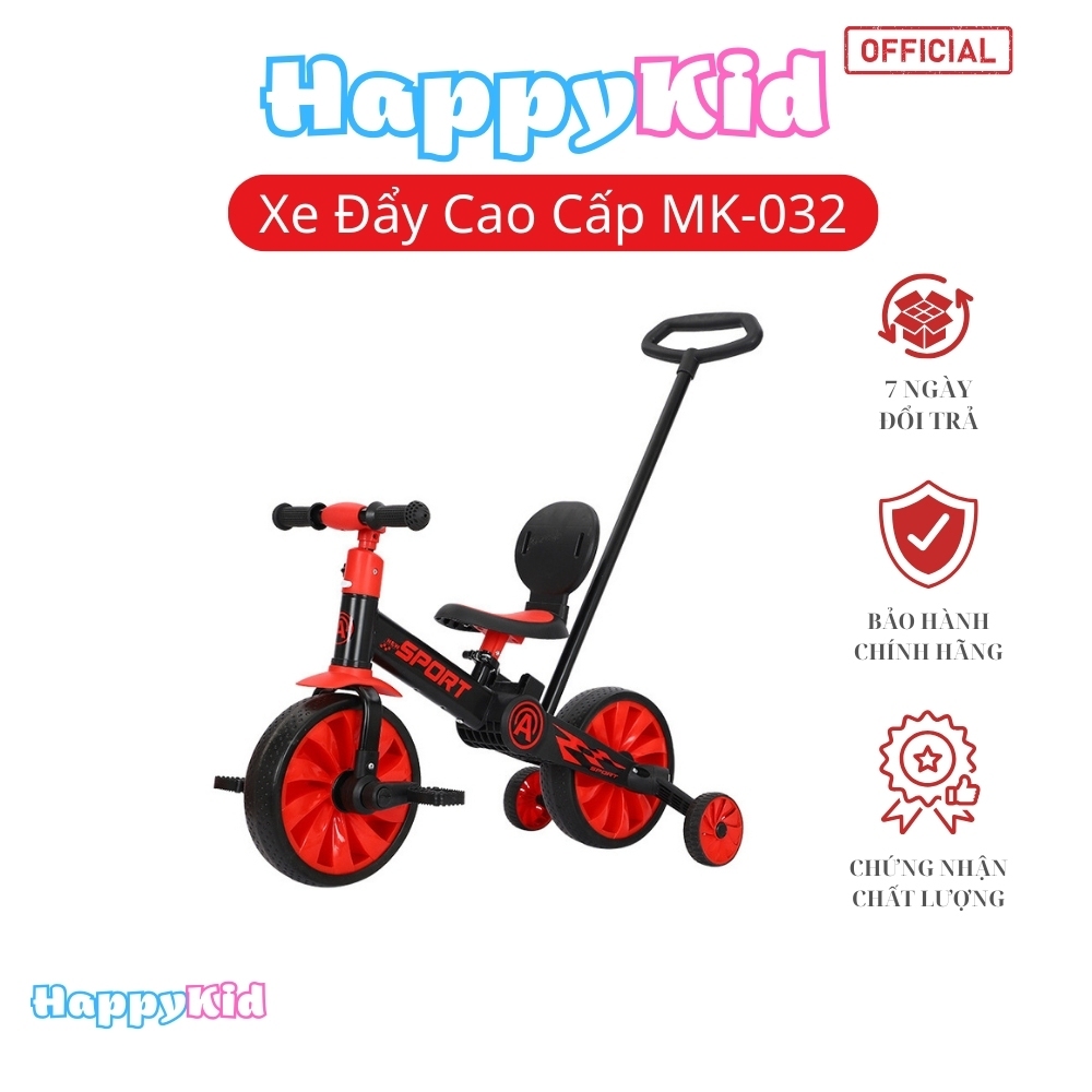 Xe đạp xe 3 bánh thăng bằng cho bé 3 trong 1 khung kim loại chắc chắn HappyKid-032