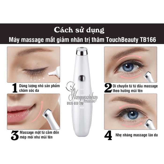 Máy massage mắt 10 chế độ, máy massage rung mini đa tần cầm tay không dây