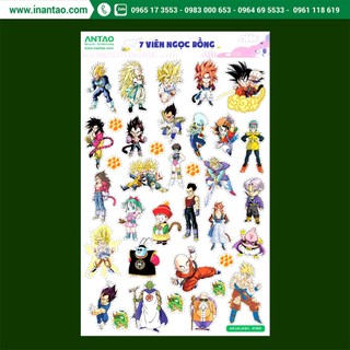 Sticker trang trí, decor, hình dán - 7 viên ngọc rồng