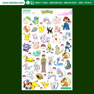 [Bộ] Sticker trang trí, decor, hình dán - POKEMON