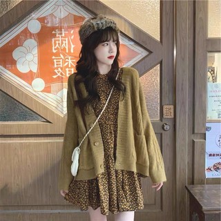 Áo khoác nữ cardigan form rộng có 2 túi freesize, cardigan len bigsize