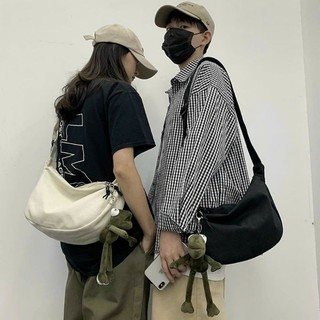 Túi đeo chéo đeo vai vải canvas form trơn: PASS TRƠN