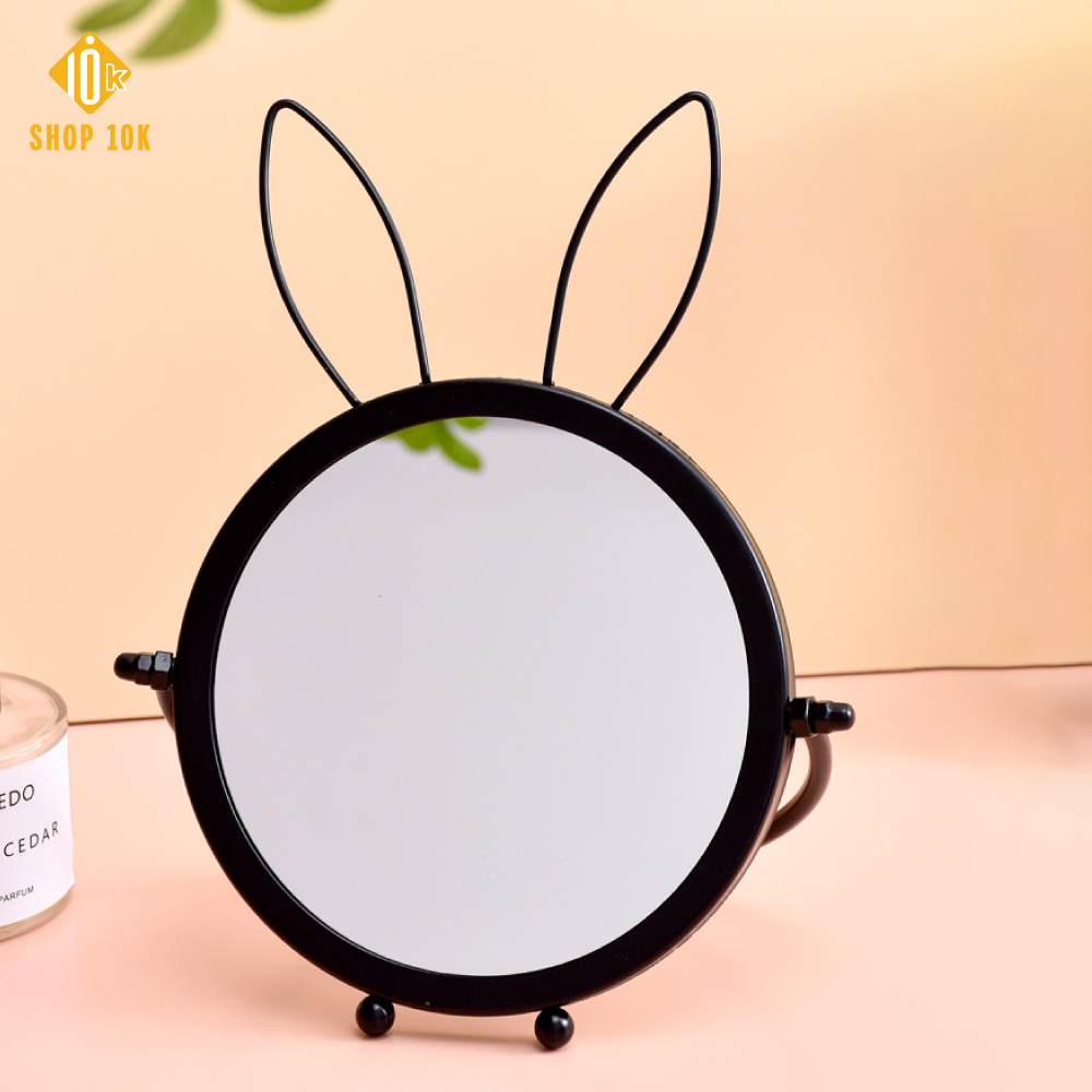 Gương tròn kim loại để bàn trang điểm phong cách châu âu đơn giản, dễ thương thanh lịch- SHOP10K