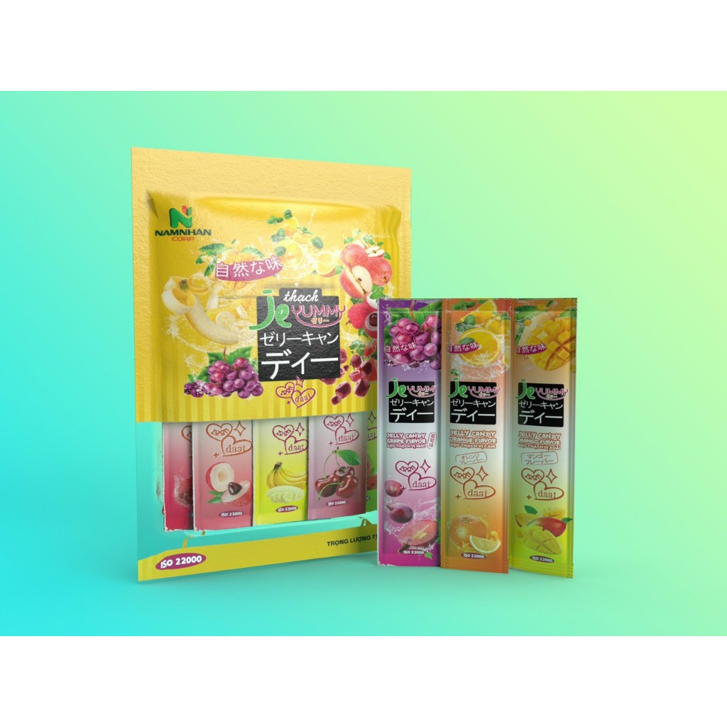 Combo 3 gói thạch trái cây thanh dài jelly 330gr