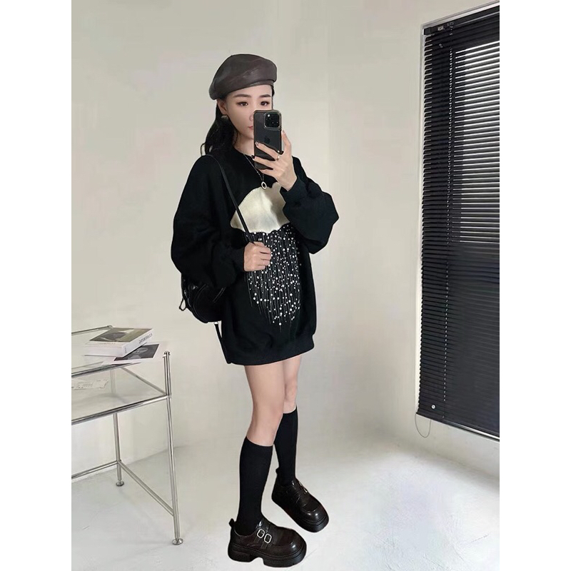 Áo swt đám mây đính đá hàng QC-Mon.Ami.hi