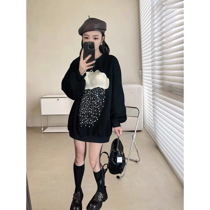 Áo swt đám mây đính đá hàng QC-Mon.Ami.hi