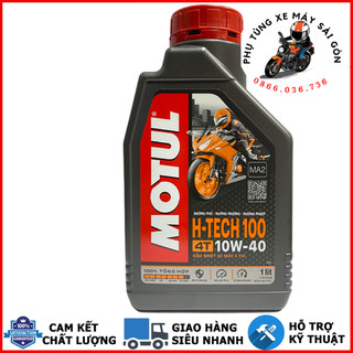 Nhớt motul h-tech 100 10w40 1 lít cao cấp cho xe côn tay, xe số, pkl