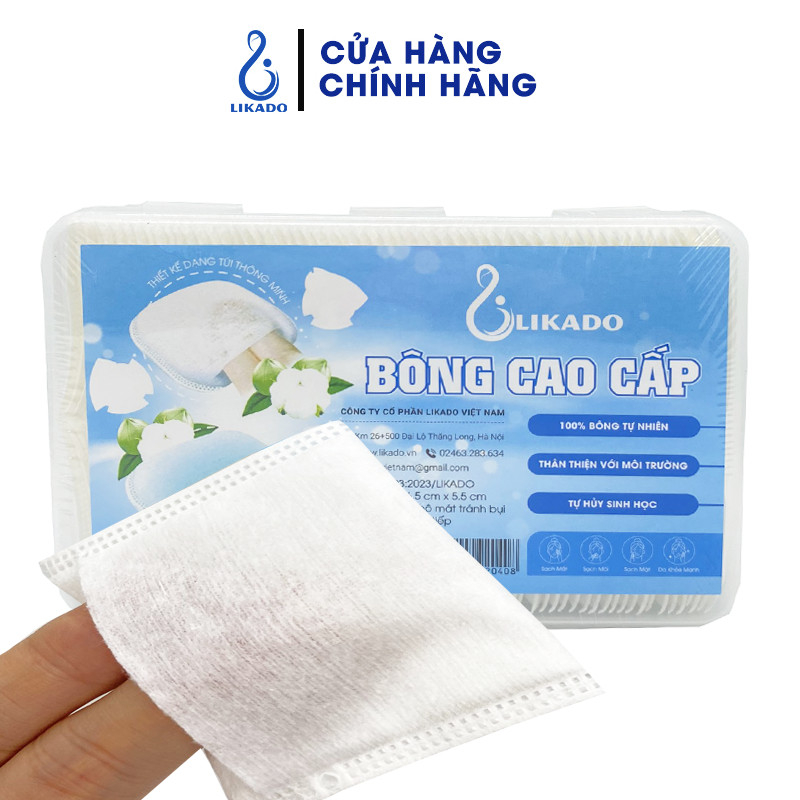 Bông tẩy trang Likado miếng kích thước 5.5*6.5cm