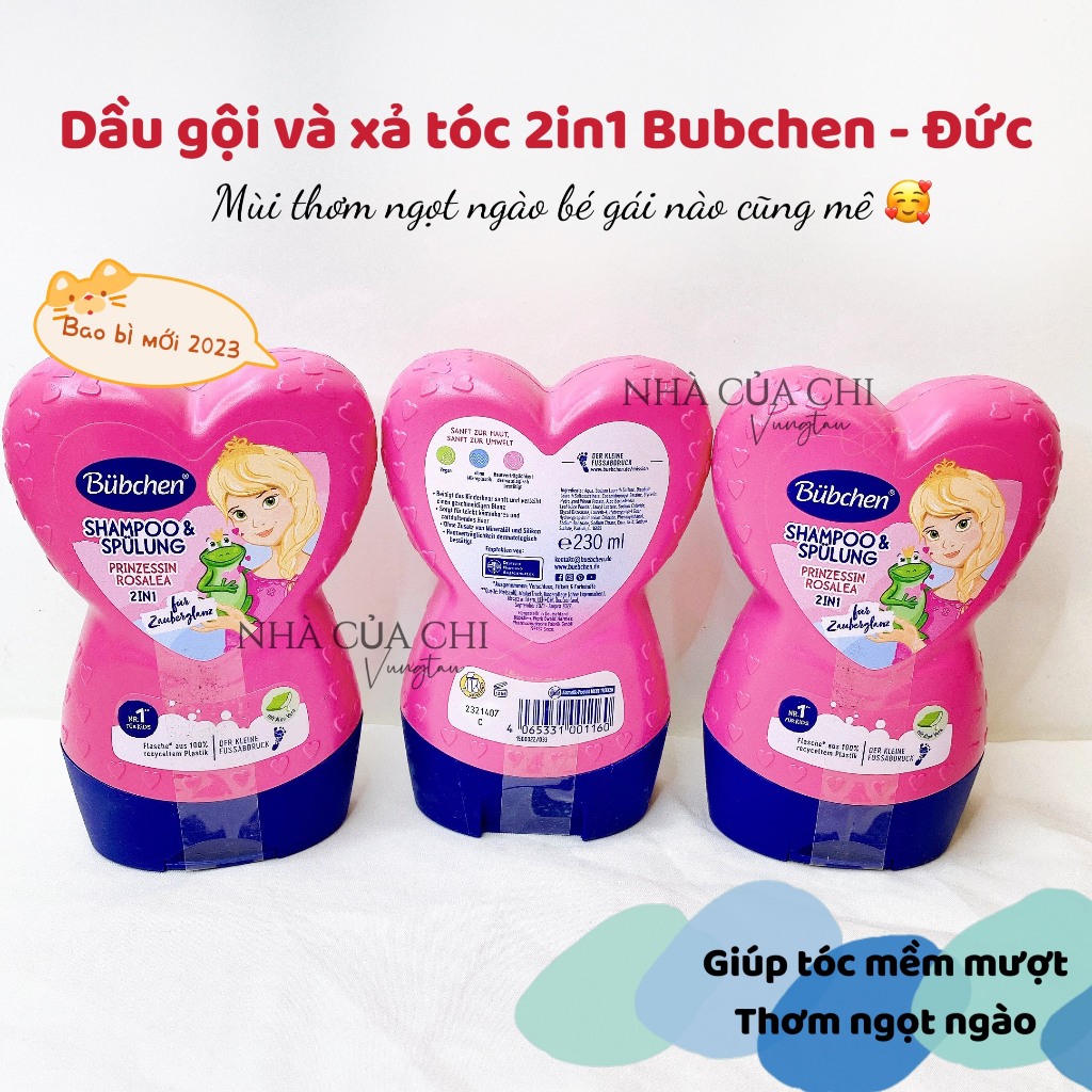 Dầu gội xả BUBCHEN hồng siêu thơm cho bé gái- hàng Đức