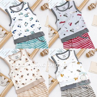 Bộ ba lỗ Uala Rogo chất Bamboo cao cấp mềm mịn thoáng mát thấm hút tốt mẫu mới cho bé trai bé gái 2093 2094 3697