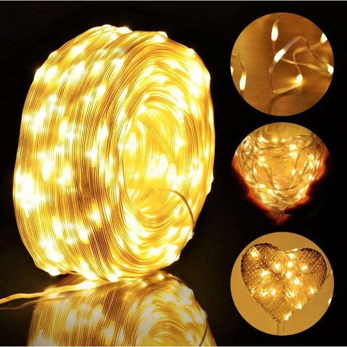 ĐÈN LED CHỚP NHÁY HẠT GẠO FAIRY LIGHT ĐOM ĐÓM KÍN NƯỚC 10 MÉT