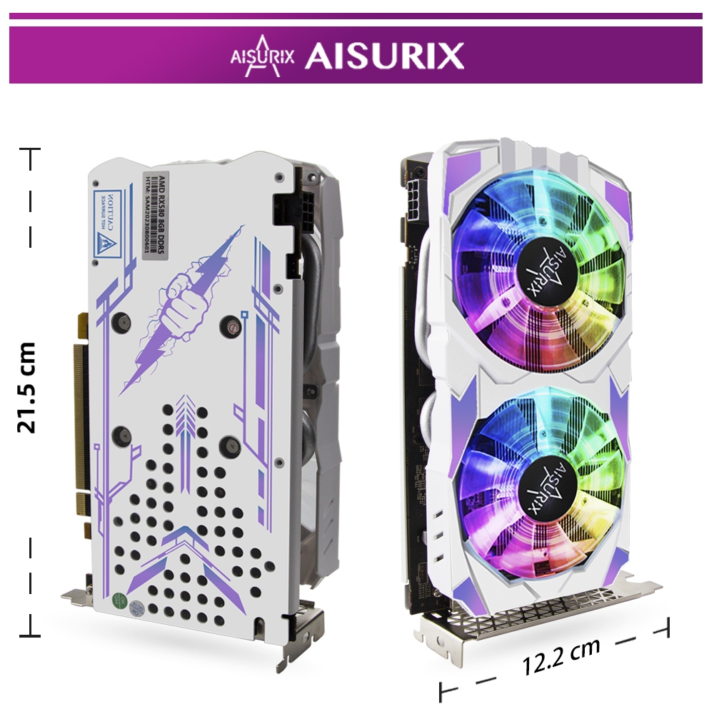 AISURIX RGB Card màn hình VGA RX 580 8GB Colorful AMD GPU GDDR5 256Bit PC Gaming | BigBuy360 - bigbuy360.vn