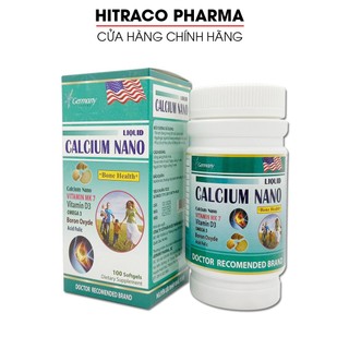 Viên uống bổ sung canxi 900mg chắc khỏe xương, phát triển hệ xương Hộp 100 viên [Liquid Calcium Nano Xanh lá]