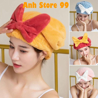 Khăn ủ tóc - Khăn quấn tóc gội đầu cao cấp, vải cotton mềm mại mũ ủ tóc gội đầu dễ thương cho nữ-anhstore99xr