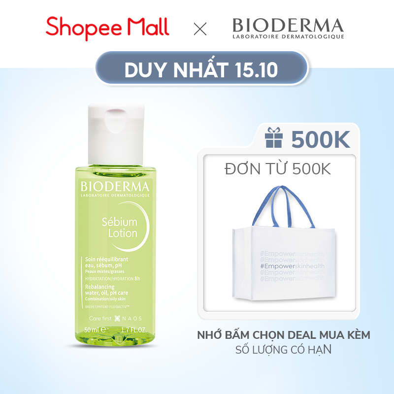 Dung dịch cân bằng cho da hỗn hợp và da dầu Bioderma Sébium Lotion - 50ml