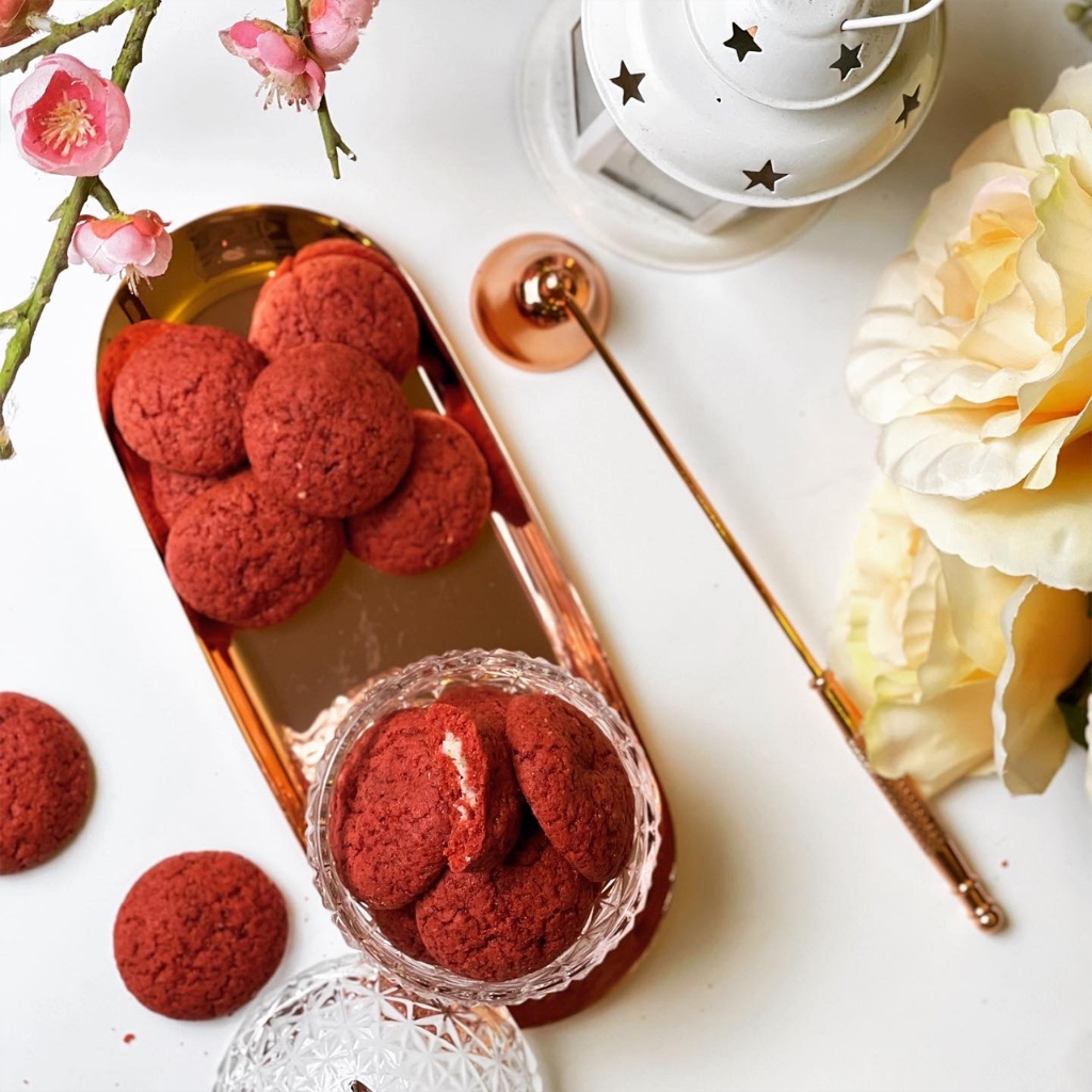 Bánh Cookies RedVelvet Nhân CreamChesse Healthy Key - Bánh Hạt Ngũ Cốc Giảm Cân