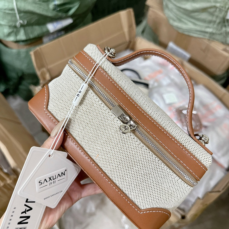 Túi Xách Nữ Dáng Hộp Quai Ngang Xách Kèm Dây Đeo Dupe HM