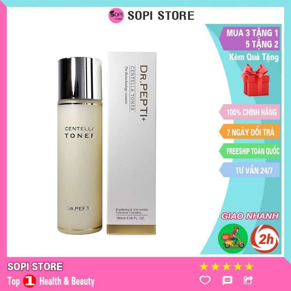 Toner Dr.Pepti Centella Toner Dưỡng Da Căng Bóng 180ml Chính Hãng Hàn Quốc