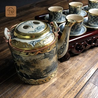[ẤM LẺ] Ấm lẻ men rạn giả cổ bọc đồng gốm sứ Bát Tràng (Ấm lẻ các loại dòng gốm men giả cổ bọc đồng)