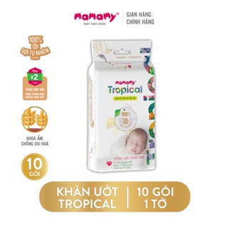 Lốc 10 gói khăn ướt Mamamy Tropical 1 tờ tinh dầu cúc vạn thọ