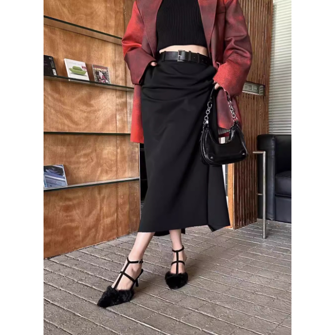 Gìay cao gót bít mũi quai lông xù mềm mại cho nữ quai mảnh thu đông sexy 2023