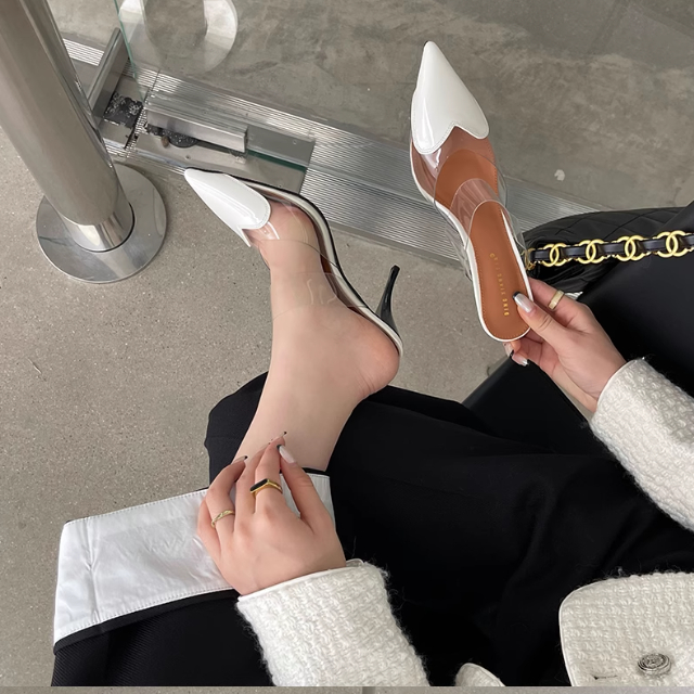 Guốc cao gót quai mảnh chéo cho nữ thời trang mùa hè 2023 phong cách hàn quốc