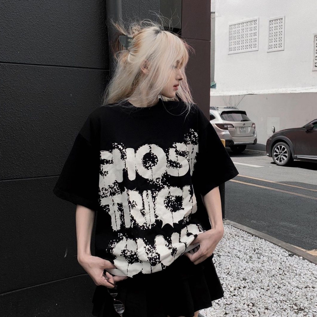 Áo thun nữ unisex tay lỡ VLXX form dáng rộng ghost break