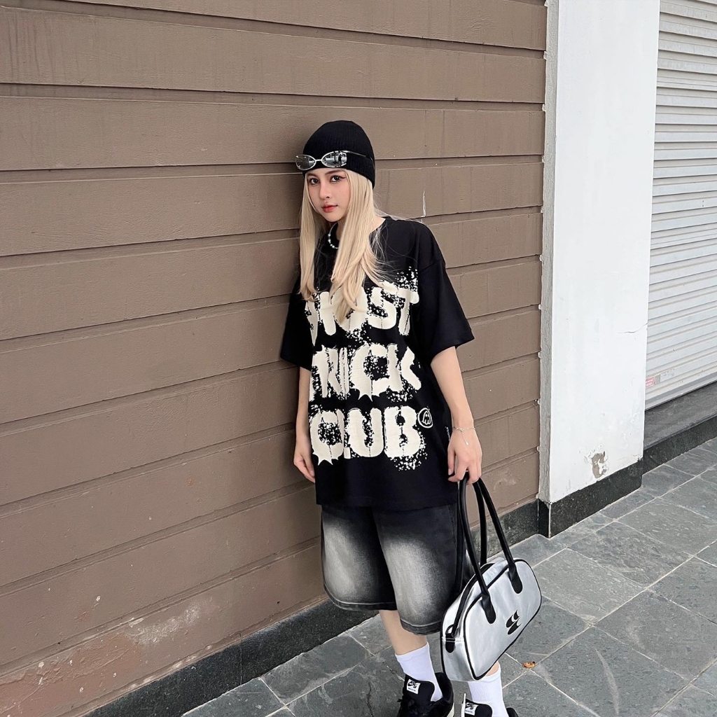 Áo thun nữ unisex tay lỡ VLXX form dáng rộng ghost break