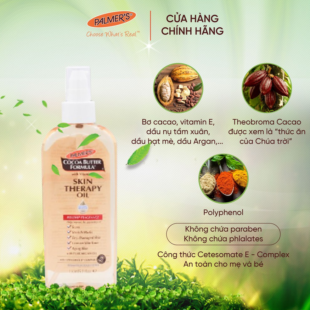 Dầu massage toàn thân và phục hồi da hư tổn Palmer's 150ml