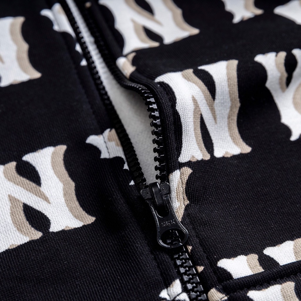 Áo khoác hoodie zip nỉ MLB NY, áo hoodie dây kéo zip form rộng unisex nam nữ- JUSTINSHOP