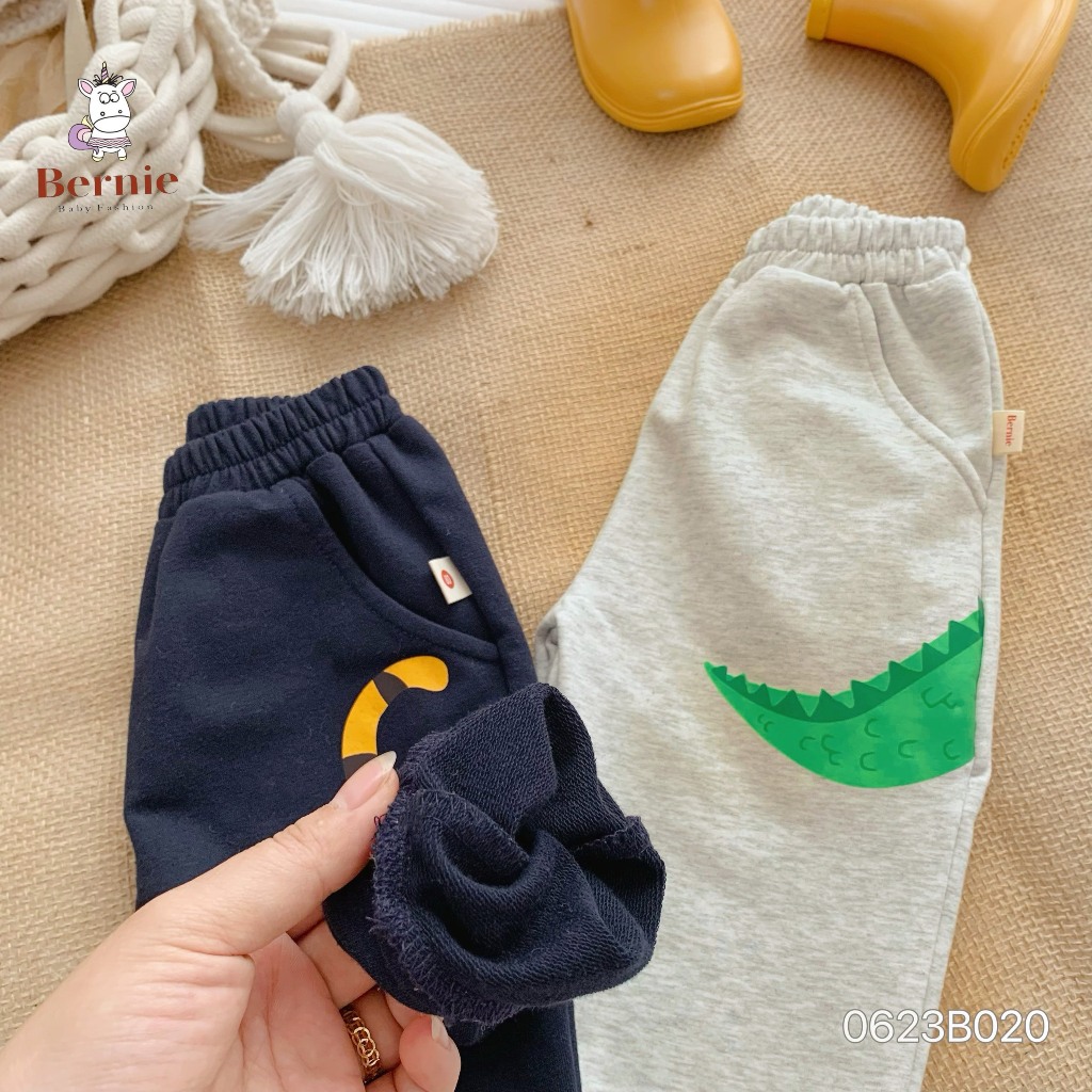 Bộ nỉ da cá bé trai bé gái Hổ & Cá sấu Bernie - Bộ dài tay thu đông bé trai cho bé 9-23kg - 0623B020