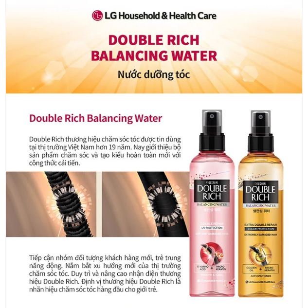 Nước Xịt Dưỡng Tóc Double Rich Extra Double Repair 120ml, 150ml
