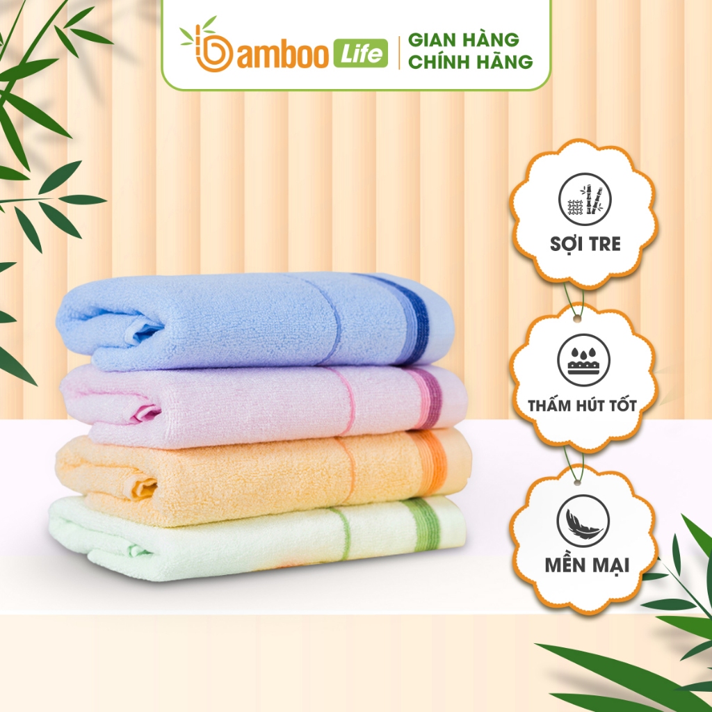 Khăn mặt sợi tre Bamboo Life BL121 lau tóc mềm mại, thấm hút, an toàn khi sử dụng, thân thiện với môi trường