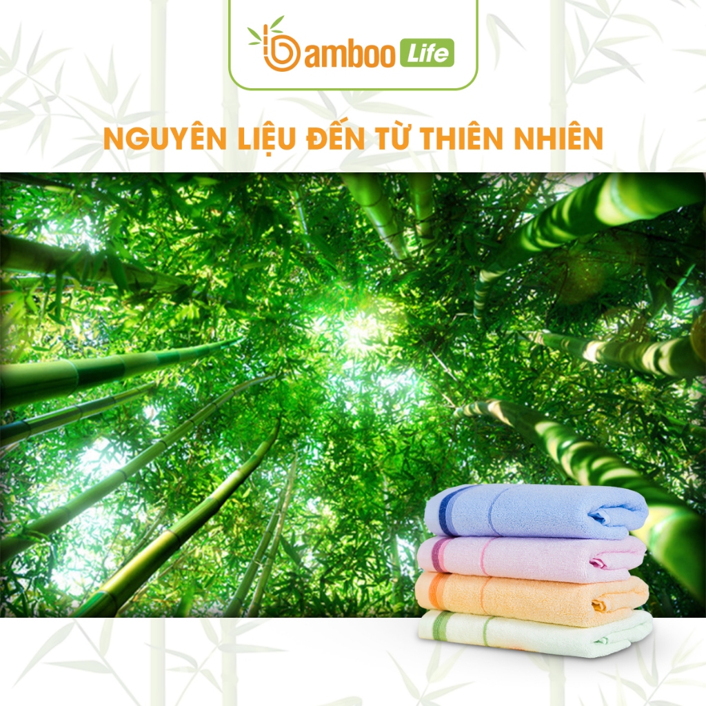 Khăn mặt sợi tre Bamboo Life BL121 lau tóc mềm mại, thấm hút, an toàn khi sử dụng, thân thiện với môi trường